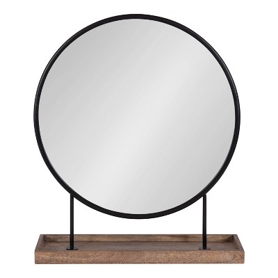 Brand new β¨ Kate & Laurel All Things Decor 18" x 22" Maxfield Round Tabletop Mirror Black/Natural - Kate & Laurel All Things Decor π₯