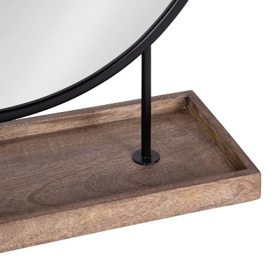 Brand new β¨ Kate & Laurel All Things Decor 18" x 22" Maxfield Round Tabletop Mirror Black/Natural - Kate & Laurel All Things Decor π₯ - Image 2