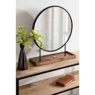 Brand new β¨ Kate & Laurel All Things Decor 18" x 22" Maxfield Round Tabletop Mirror Black/Natural - Kate & Laurel All Things Decor π₯ - Image 5
