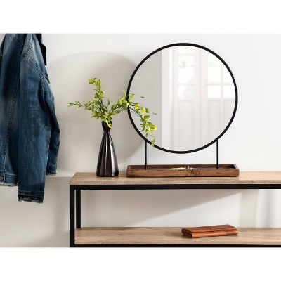 Brand new β¨ Kate & Laurel All Things Decor 18" x 22" Maxfield Round Tabletop Mirror Black/Natural - Kate & Laurel All Things Decor π₯ - Image 6