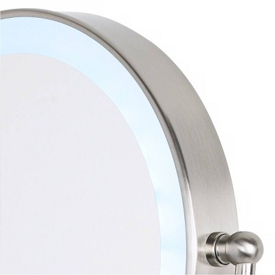 Flash Sale 😍 Zadro Cordless LED Pivoting Satin Nickel Wall Mount Mirror 💯 - Image 2