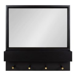 Discount 🌟 Kate & Laurel All Things Decor 24" x 24" Milley Functional Wall Mirror Black - Kate & Laurel All Things Decor 🎉
