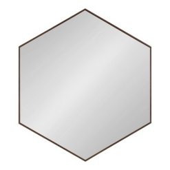Wholesale π Kate & Laurel All Things Decor 30.75" x 34.75" Rhodes 6 Sided Hexagon Wall Mirror Walnut Brown - Kate and Laurel π