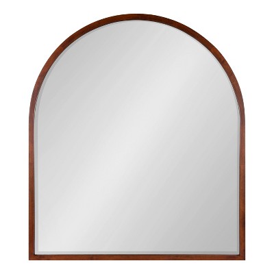New ๐ Kate & Laurel All Things Decor 32" x 36" McLean Arch Wall Mirror Walnut Brown - Kate & Laurel All Things Decor โ๏ธ