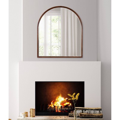 New ๐ Kate & Laurel All Things Decor 32" x 36" McLean Arch Wall Mirror Walnut Brown - Kate & Laurel All Things Decor โ๏ธ - Image 4