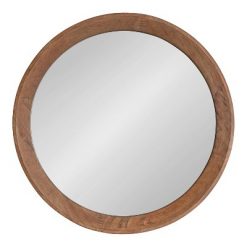 Cheap ๐คฉ Kate & Laurel All Things Decor 24" Round Hartman Wall Mirror Brown - Kate & Laurel All Things Decor โค๏ธ