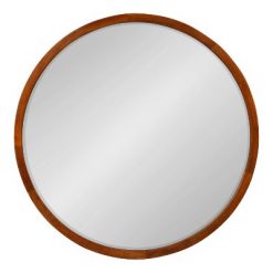 Promo 👏 Kate & Laurel All Things Decor 24" McLean Round Wall Mirror Walnut Brown - Kate & Laurel All Things Decor 🤩