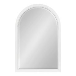 Best Pirce ✨ Kate & Laurel All Things Decor 20" x 30" Hogan Wood Framed Arch Decorative Wall Mirror White - Kate & Laurel All Things Decor 🌟