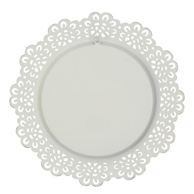 Flash Sale โญ 12.5" Floral Metal Lace Wall Mirror Ivory - Stonebriar Collection ๐ - Image 2