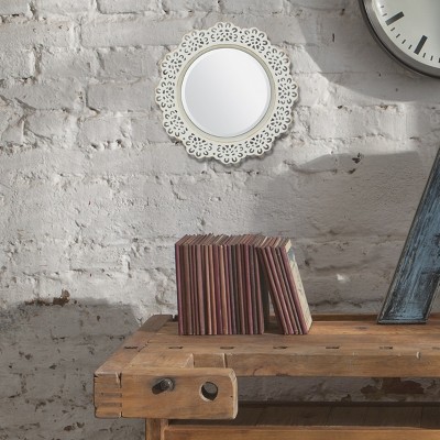 Flash Sale โญ 12.5" Floral Metal Lace Wall Mirror Ivory - Stonebriar Collection ๐ - Image 4