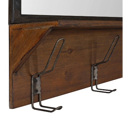 Budget βοΈ Kate & Laurel All Things Decor 36" x 22" Coburn Functional Wall Mirror Brown - Kate & Laurel All Things Decor π - Image 2
