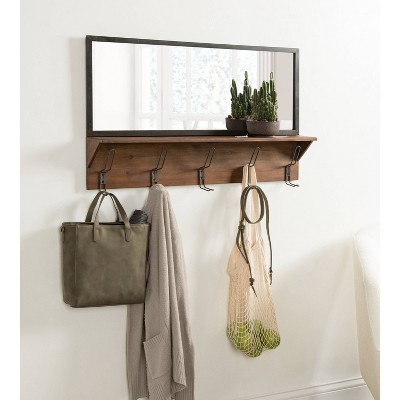 Budget βοΈ Kate & Laurel All Things Decor 36" x 22" Coburn Functional Wall Mirror Brown - Kate & Laurel All Things Decor π - Image 4