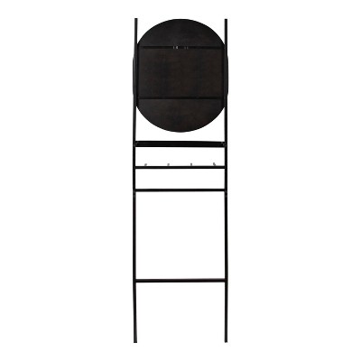 Coupon βοΈ Kate & Laurel All Things Decor 18" x 67" Noka Mirror Leaning Ladder Black - Kate & Laurel All Things Decor π - Image 3