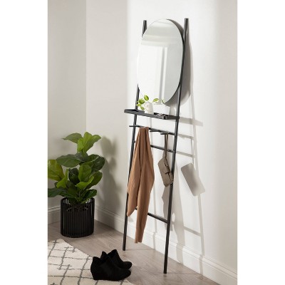 Coupon βοΈ Kate & Laurel All Things Decor 18" x 67" Noka Mirror Leaning Ladder Black - Kate & Laurel All Things Decor π - Image 5