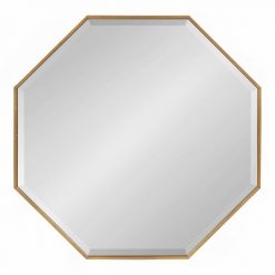 Hot Sale 😀 Kate & Laurel All Things Decor 28.7" x 28.7" Rhodes Octagon Wall Mirror Gold - Kate & Laurel All Things Decor ⭐