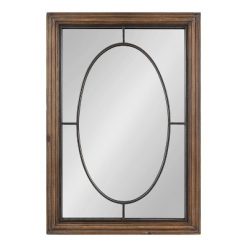 Best reviews of 🎉 Kate & Laurel All Things Decor 24" x 35" Silverthorne Wood Framed Decorative Wall Mirror Rustic Brown - Kate & Laurel All Things Decor 🌟