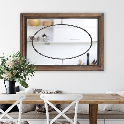 Best reviews of π Kate & Laurel All Things Decor 24" x 35" Silverthorne Wood Framed Decorative Wall Mirror Rustic Brown - Kate & Laurel All Things Decor π - Image 5