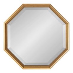 Discount 🧨 Kate & Laurel All Things Decor 18" x 18" Calder Octagon Wall Mirror Gold - Kate & Laurel All Things Decor 🛒