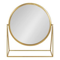 Promo 😀 Kate & Laurel All Things Decor 16" x 19" Jelsa Metal Tabletop Mirror Gold - Kate & Laurel All Things Decor ⭐