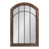 Hot Sale 🤩 Kate & Laurel All Things Decor 24" x 36" Haldron Wood Framed Arch Decorative Wall Mirror Rustic Brown/Black - Kate & Laurel All Things Decor 😀