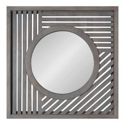 Hot Sale 🧨 Kate & Laurel All Things Decor 30" x 30" Padgette Square Wall Mirror Gray - Kate & Laurel All Things Decor 🎉