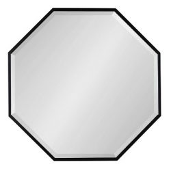 Outlet 😀 Kate & Laurel All Things Decor 18" x 18" Rhodes Hexagon Wall Mirror Black - Kate & Laurel All Things Decor 🤩