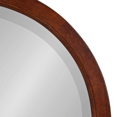Outlet 🤩 Kate & Laurel All Things Decor 18" x 18" Hogan Round Framed Decorative Wall Mirror Walnut Brown - Kate & Laurel All Things Decor 🤩 - Image 2