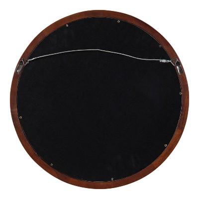 Outlet 🤩 Kate & Laurel All Things Decor 18" x 18" Hogan Round Framed Decorative Wall Mirror Walnut Brown - Kate & Laurel All Things Decor 🤩 - Image 3