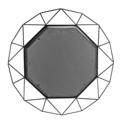 Coupon π 28.3" x 28.3" Metal Octagon Decorative Wall Mirror Black - Stonebriar Collection π― - Image 2