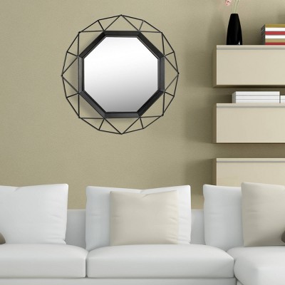 Coupon π 28.3" x 28.3" Metal Octagon Decorative Wall Mirror Black - Stonebriar Collection π― - Image 5