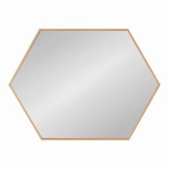Promo ❤️ Kate & Laurel All Things Decor 22" x 31" Rhodes Hexagon Wall Mirror Natural - Kate & Laurel All Things Decor 🛒