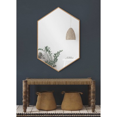 Promo ❤️ Kate & Laurel All Things Decor 22" x 31" Rhodes Hexagon Wall Mirror Natural - Kate & Laurel All Things Decor 🛒 - Image 5