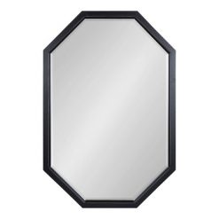 Promo 🎁 Kate & Laurel All Things Decor 24" x 36" Hogan Framed Octagon Decorative Wall Mirror Black - Kate & Laurel All Things Decor 🎁