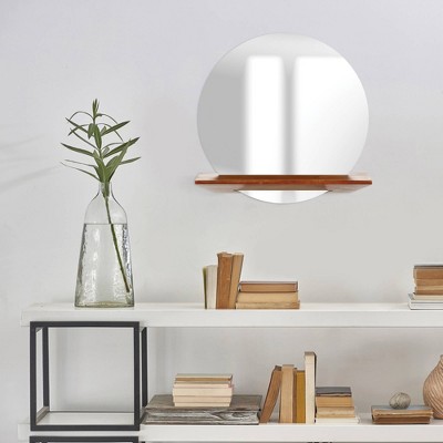 Brand new π 24" Round Frameless Mirror with Wood Shelf - Gallery Solutions π - Image 4