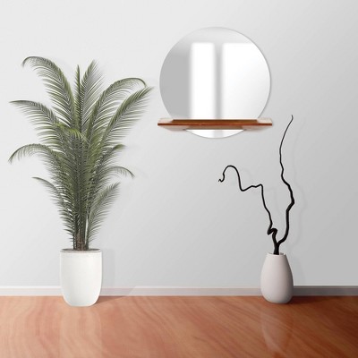 Brand new π 24" Round Frameless Mirror with Wood Shelf - Gallery Solutions π - Image 5