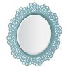 Deals 😀 12.5" Floral Metal Lace Wall Mirror Light Blue - Stonebriar Collection ✨