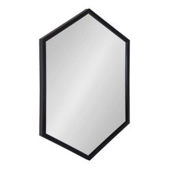 New 🔥 Kate & Laurel All Things Decor 22" x 31" Laverty Hexagon Wall Mirror Black - Kate & Laurel All Things Decor 🌟