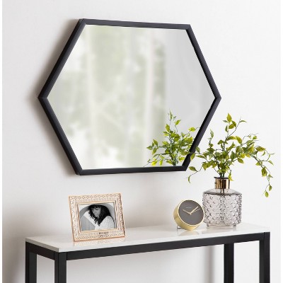 New π₯ Kate & Laurel All Things Decor 22" x 31" Laverty Hexagon Wall Mirror Black - Kate & Laurel All Things Decor π - Image 4