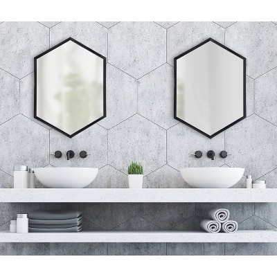New π₯ Kate & Laurel All Things Decor 22" x 31" Laverty Hexagon Wall Mirror Black - Kate & Laurel All Things Decor π - Image 5