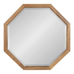 Hot Sale π₯° Kate & Laurel All Things Decor 24" x 24" Hogan Framed Octagon Decorative Wall Mirror Rustic Brown - Kate & Laurel All Things Decor π§¨