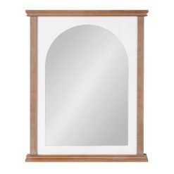 Best reviews of ✔️ Kate & Laurel All Things Decor 22" x 28" Brenna Wood Framed Arch Decorative Wall Mirror Brown/White - Kate & Laurel All Things Decor 🌟
