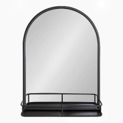 Coupon 😉 Kate & Laurel All Things Decor 20" x 28" Estero Functional Wall Mirror Black - Kate & Laurel All Things Decor ⭐
