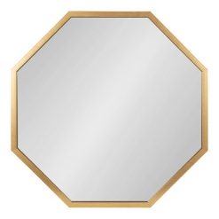Coupon 🌟 Kate & Laurel All Things Decor 28" x 28" Laverty Octagon Wall Mirror Gold - Kate & Laurel All Things Decor ✔️