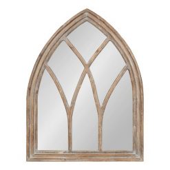 Flash Sale 💯 Kate & Laurel All Things Decor 22" x 29" Carrel Wood Framed Arch Decorative Wall Mirror Rustic Brown - Kate & Laurel All Things Decor 🌟