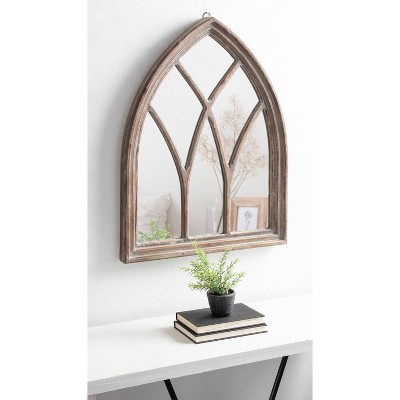 Flash Sale 💯 Kate & Laurel All Things Decor 22" x 29" Carrel Wood Framed Arch Decorative Wall Mirror Rustic Brown - Kate & Laurel All Things Decor 🌟 - Image 4