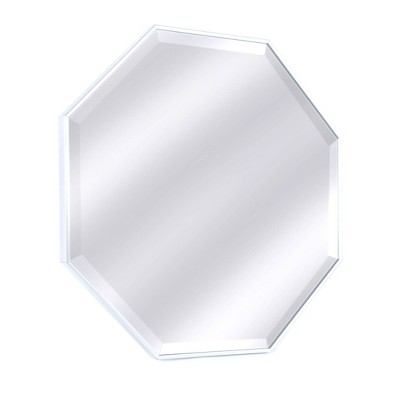 Budget π Alpine Art & Mirror 28" x 28" Cambridge Octagon Beveled Glass Framed Wall Mirror Silver - Alpine Art & Mirror π - Image 2