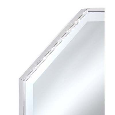 Budget π Alpine Art & Mirror 28" x 28" Cambridge Octagon Beveled Glass Framed Wall Mirror Silver - Alpine Art & Mirror π - Image 4