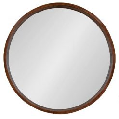 Cheap 🔔 Kate & Laurel All Things Decor 36" Hutton Round Wall Mirror Walnut Brown - Kate & Laurel All Things Decor 😉