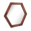 Outlet 😀 Wooden Hexagon Stratford Decorative Wall Mirror Maroon - Stonebriar Collection 👍