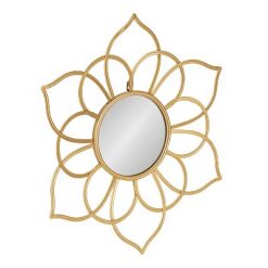 Best reviews of 👏 Kate & Laurel All Things Decor 21" x 24" Brienne Metal Flower Round Decorative Wall Mirror Gold - Kate & Laurel All Things Decor ✔️